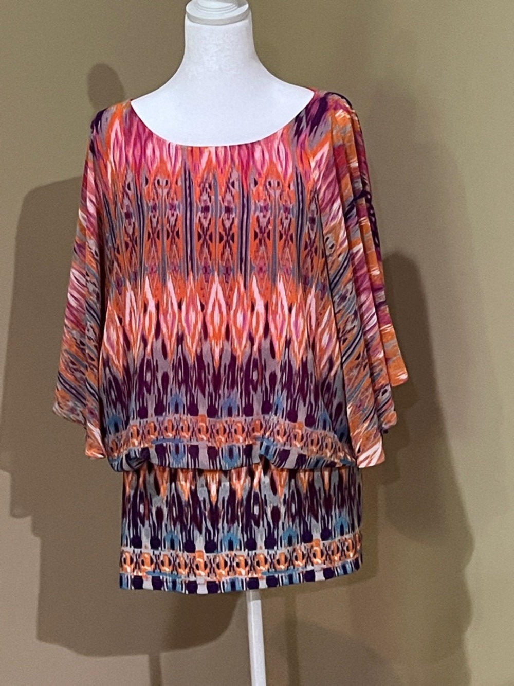 Coco Bianco Colorful Ikat Print Blouse - Pink, Orange, Purple